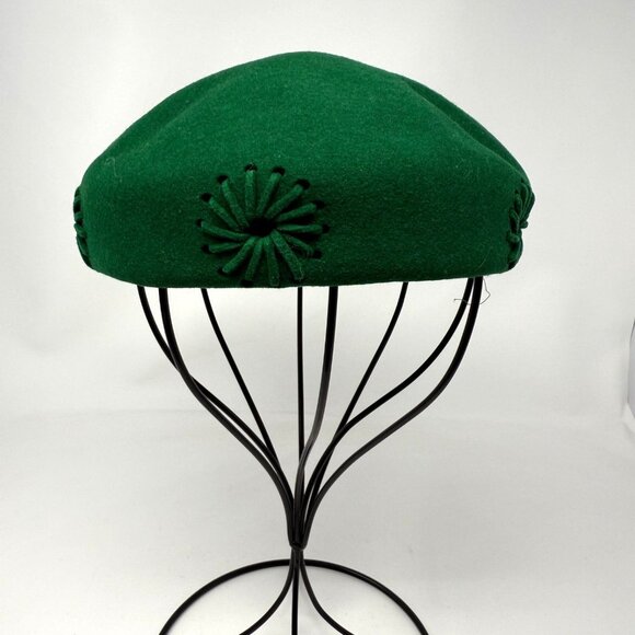 Vintage Belvedere Henry Pollak Wool Felt Green Hat 100% Wool Hat Made In USA - Picture 2 of 5